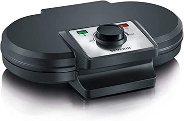 SEVERIN Duo-Waffeleisen, antihaftbeschichtetes Doppelwaffeleisen für zwei klassische Herzwaffeln, Herzwaffeleisen im Slim-Design, ca. 1.200 W Leistung, schwarz, WA 2106 im Sale
